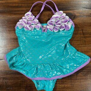 🤩Mermaid Swimsuit Turquoise Toddler Girls Size 4T